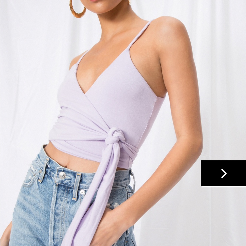 Super down tie crop tank